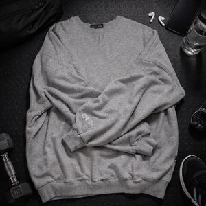 POPFLEX Cloud Crewneck Sweatshirt Heather Grey | Oversized Cozy Pullover | L/XL